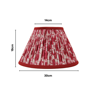 AARTIN Azura Metal Table Lamp With Crimson Blooms Lampshade