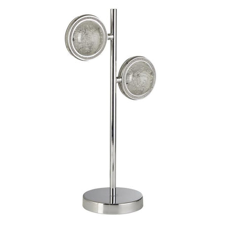 Searchlight Quartz 2Lt Table Lamp - Chrome & Bubble Glass