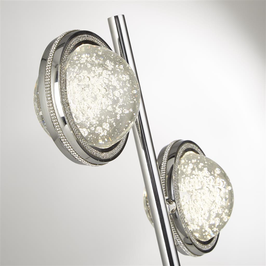 Quartz 2Lt Table Lamp - Chrome & Bubble Glass - Comet Lighting