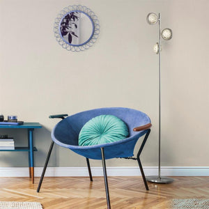 Quartz 3Lt Floor Lamp - Chrome & Bubble Glass - Comet Lighting