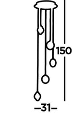 Quartz 5Lt Ceiling Pendant - Chrome & Bubble Glass - Comet Lighting