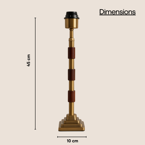 AARTIN CLOVER TABLE LAMP IN ANTIQUE BRASS & WOOD (BASE ONLY)