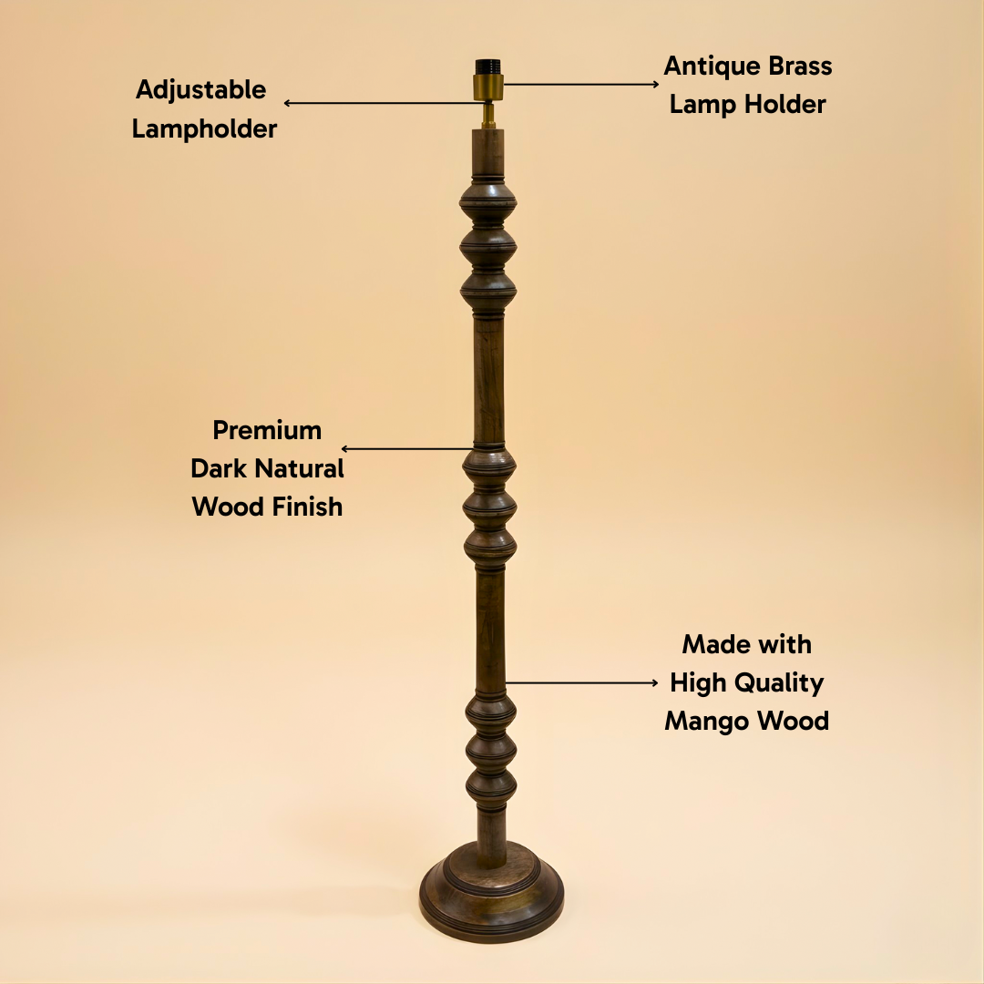 AARTIN JUNO FLOOR LAMP IN WOOD WITH DARK NATURAL WOOD FINISH (BASE ONLY)