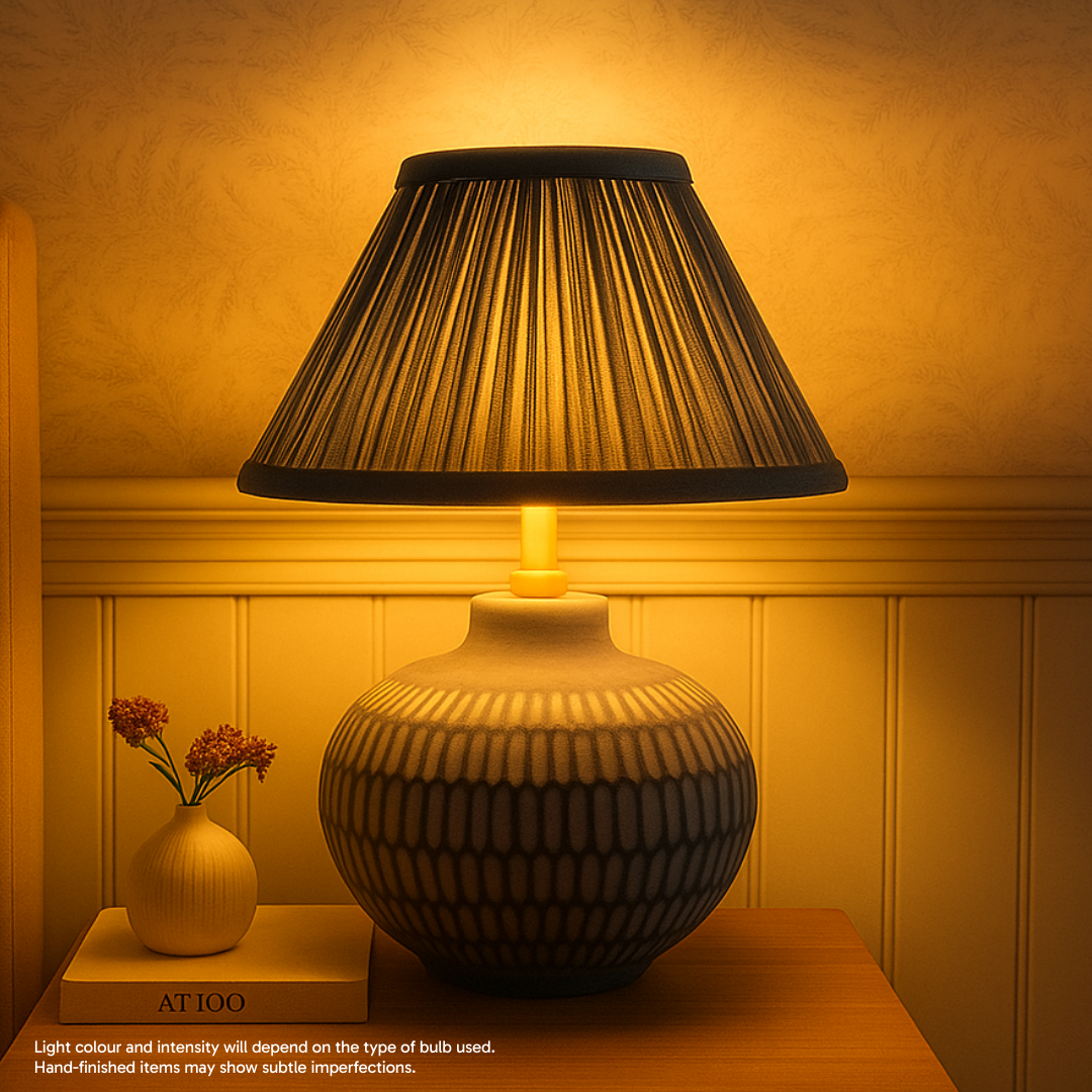 AARTIN YORK TABLE LAMP IN BLUE UNGLAZED CERAMIC (BASE ONLY)