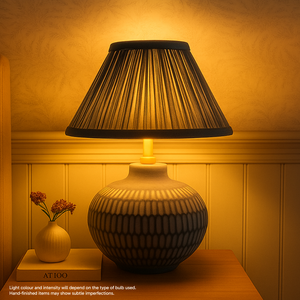 AARTIN YORK TABLE LAMP IN BLUE UNGLAZED CERAMIC (BASE ONLY)