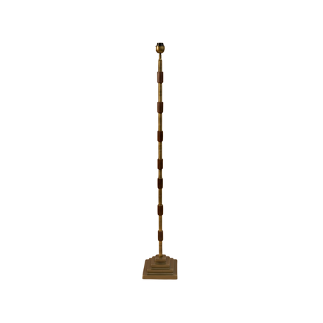 AARTIN Clover Floor Lamp - Antique Brass & Wood (Base Only)