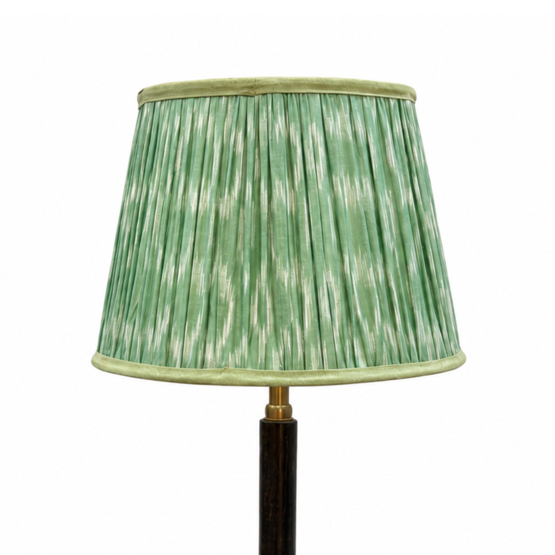 AARTIN 35 CM Sage Green Ikat Cotton Lampshade - Straight Empire ( Shade Only )