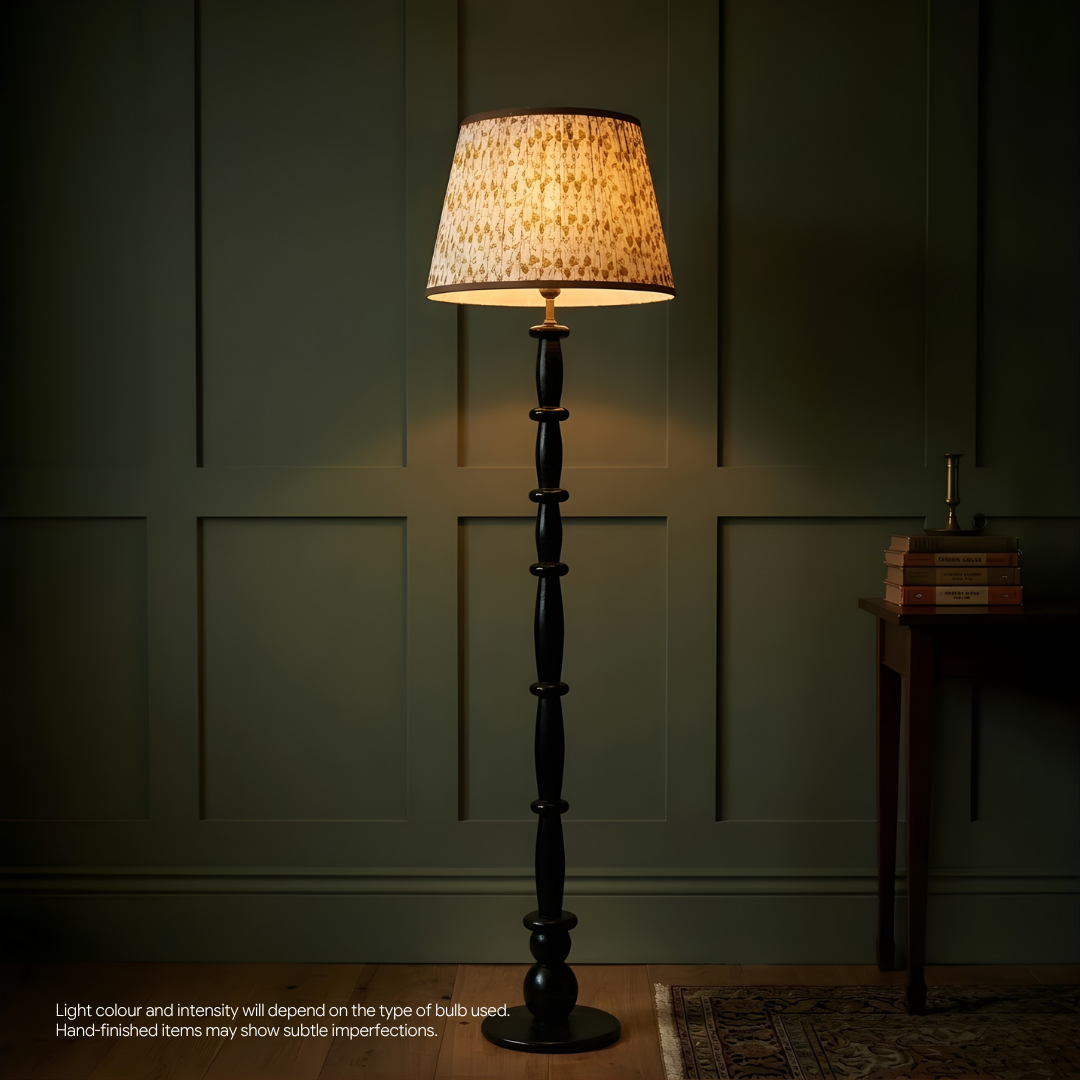 AARTIN Hazel Wood Floor Lamp With Sunshine Petals Lampshade