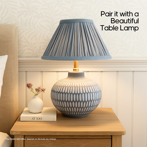 AARTIN EMPIRE GATHERED LAMPSHADE IN BLUE SILK