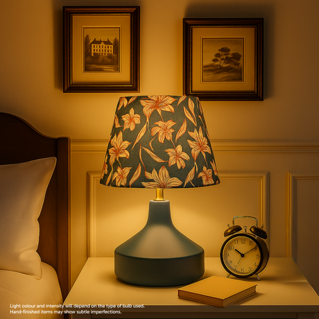 AARTIN FRANKLIN TABLE LAMP IN BLUE UNGLAZED CERAMIC (BASE ONLY)