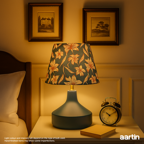 AARTIN FRANKLIN TABLE LAMP IN BLUE UNGLAZED CERAMIC (BASE ONLY)