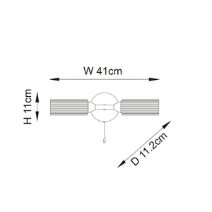 Wensum 2Lt Wall Light Chrome - Comet Lighting