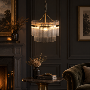 Marietta 3lt Pendant Ceiling Light Antique Brass