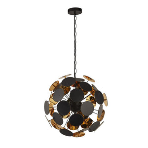 Gappah 6Lt Pendant Ceiling Light Black/Gold - Comet Lighting