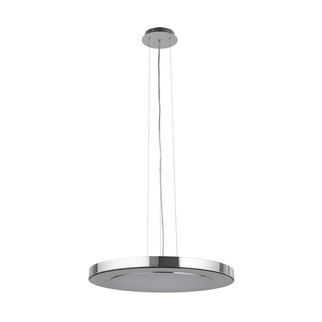 Lexi Pendant - Chrome Metal & Crushed Ice Effect Glass - Comet Lighting