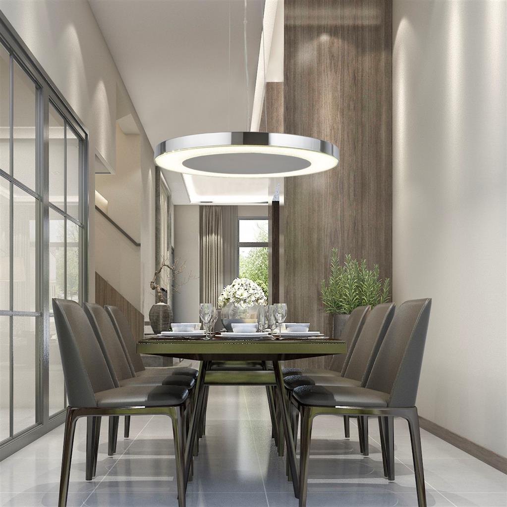 Lexi Pendant - Chrome Metal & Crushed Ice Effect Glass - Comet Lighting