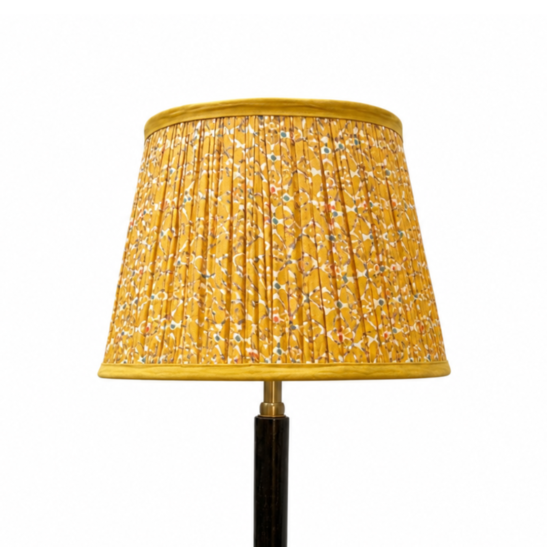 AARTIN 35 CM Golden Circuit Cotton Gathered Lampshade - Straight Empire ( Shade Only )