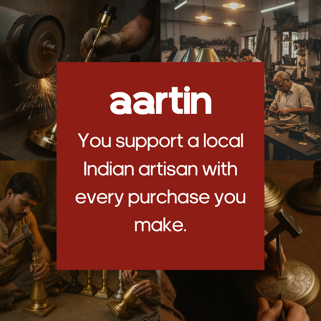 AARTIN CLOVER TABLE LAMP IN ANTIQUE BRASS & WOOD (BASE ONLY)