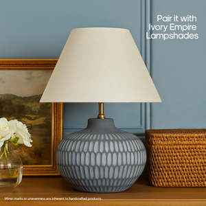 AARTIN YORK TABLE LAMP IN BLUE UNGLAZED CERAMIC (BASE ONLY)