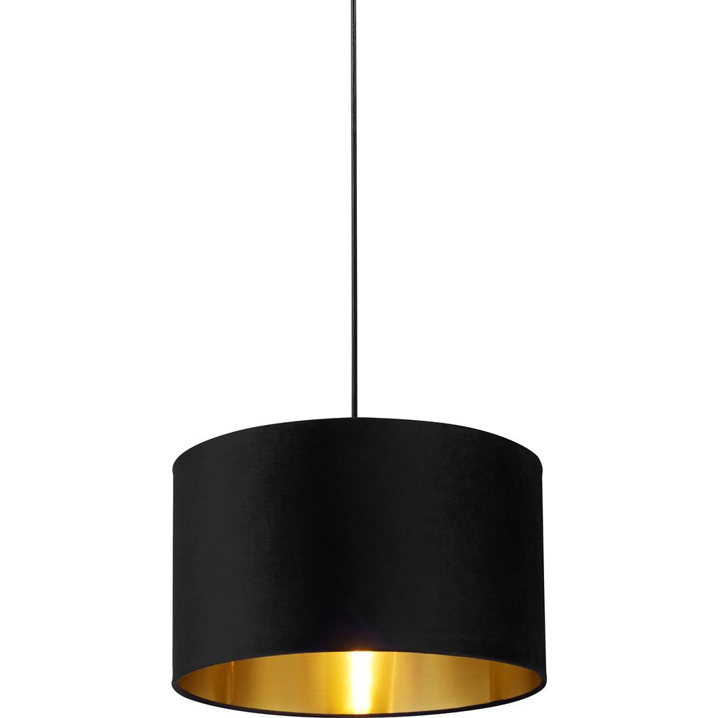 Drum Shade - Black Velvet with Gold Inner Dia.40cm - Comet Lighting