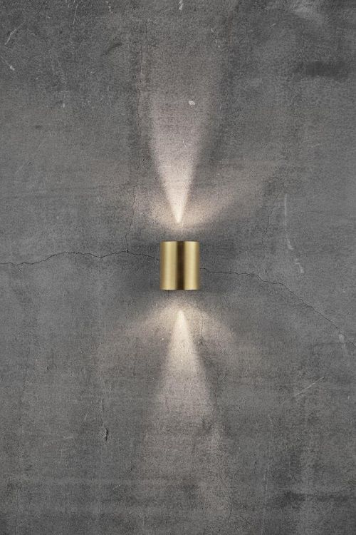 Nordlux Canto 2 Outdoor Wall Light Brass - Comet Lighting