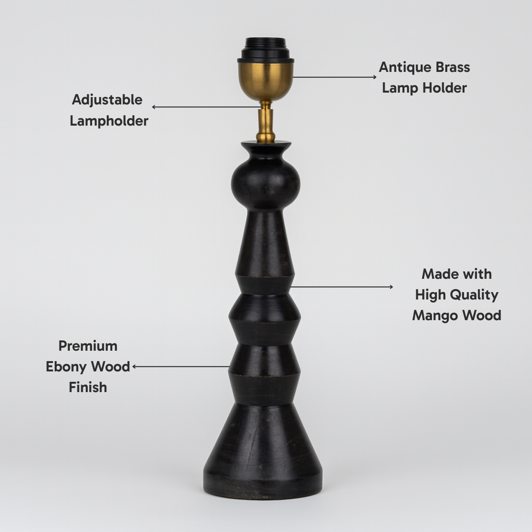AARTIN FENIX TABLE LAMP IN WOOD WITH EBONY FINISH (BASE ONLY)