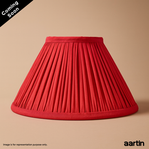 AARTIN EMPIRE GATHERED LAMPSHADE IN RED SILK