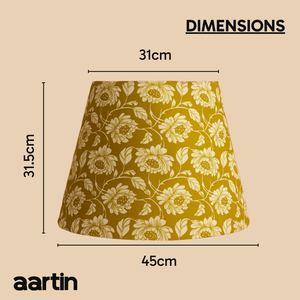 AARTIN 45 CM GOLDEN PETALS STRAIGHT EMPIRE ROLLED LAMPSHADE IN COTTON