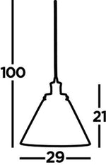 Searchlight Pyramid Satin Silver Pendant Light With Clear Glass Shade - Comet Lighting