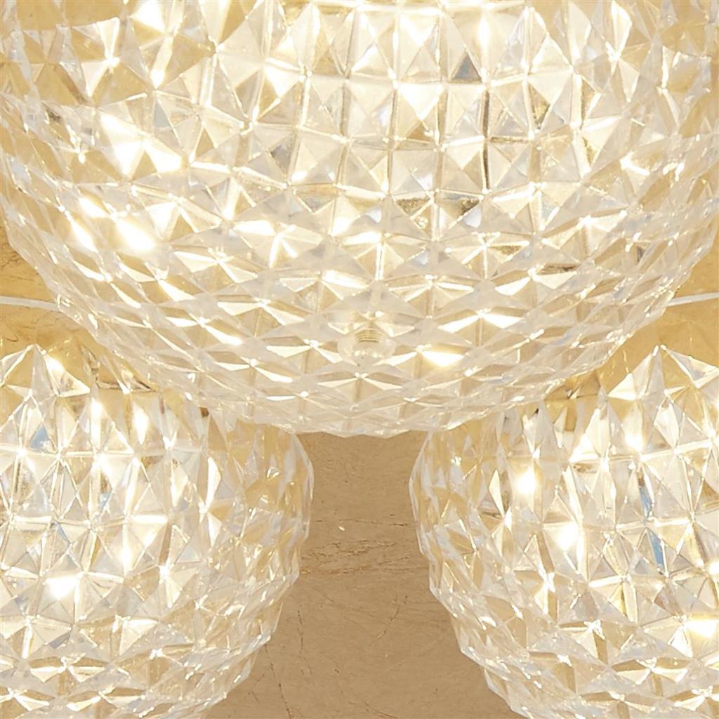 Pomeroy 3Lt Round LED Ceiling Light - Gold Leaf