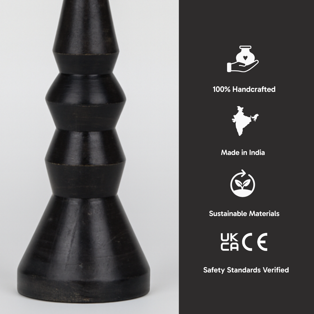 AARTIN FENIX TABLE LAMP IN WOOD WITH EBONY FINISH (BASE ONLY)