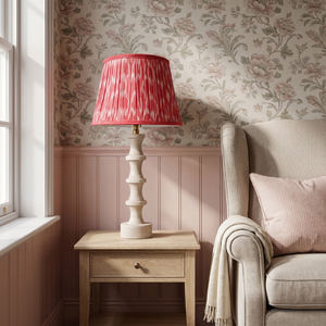 Coral Pink Ikat Lampshade