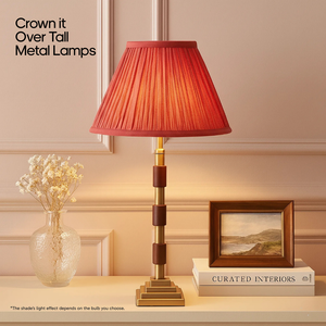 AARTIN EMPIRE GATHERED LAMPSHADE IN RED SILK