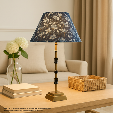 AARTIN LILY TABLE LAMP IN ANTIQUE BRASS & MATTE BLACK (BASE ONLY)