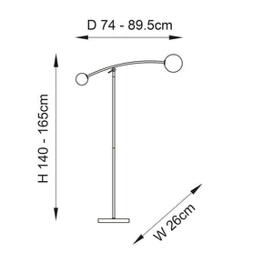 Culm 2Lt Floor Lamp Textured Matt Black & Gloss Opal Glass - Comet Lighting