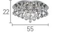 Searchlight Hanna Chrome 8 Light Semi Flush Diamond Shape Crystals
