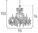 Searchlight Marie Therese Chrome 18 Light Chandelier Crystal Drops