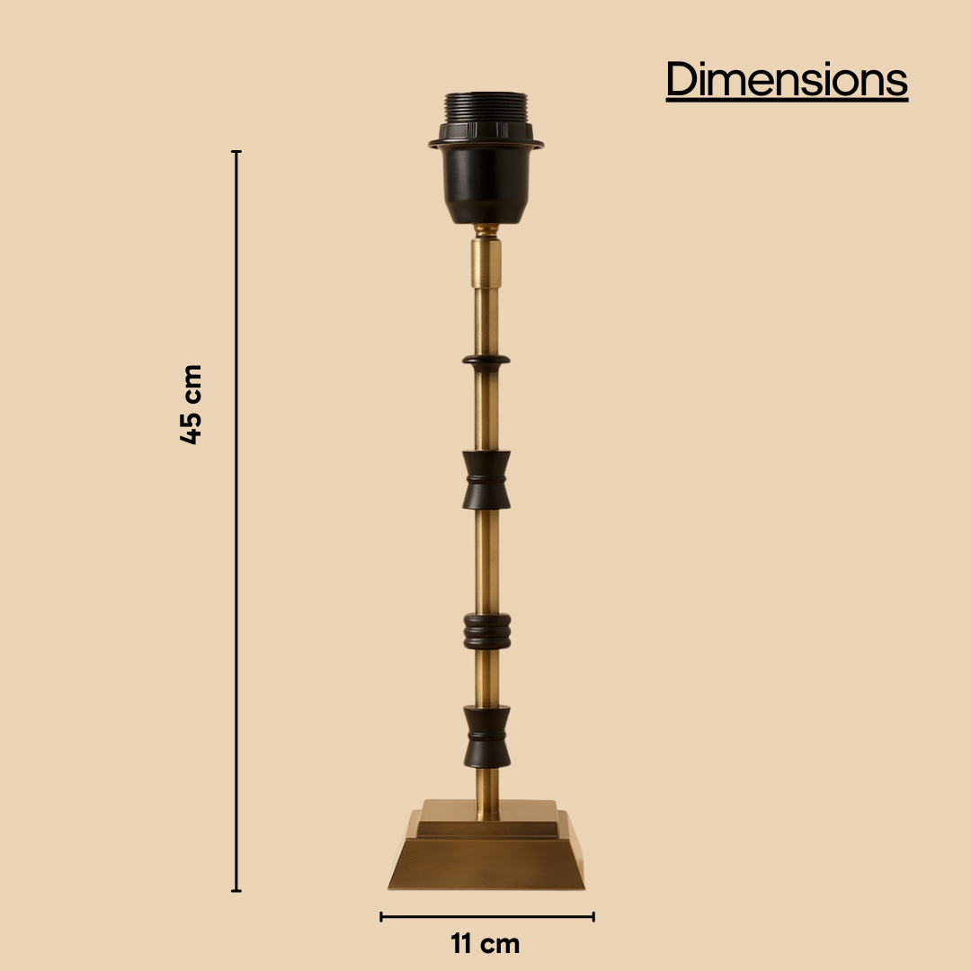 AARTIN LILY TABLE LAMP IN ANTIQUE BRASS & MATTE BLACK (BASE ONLY)