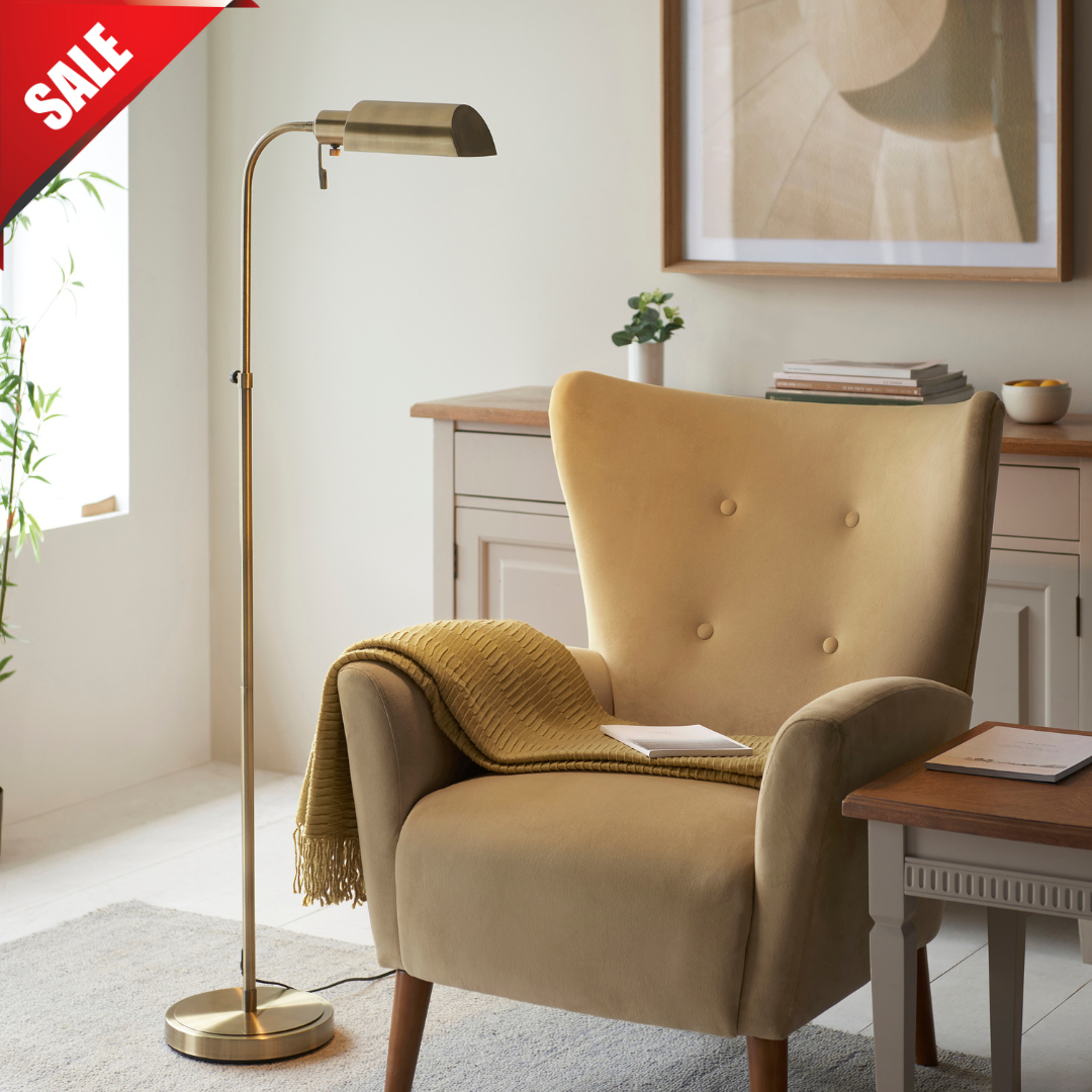 Pharmacy Reader Floor Light - Antique Brass Floor Lamp