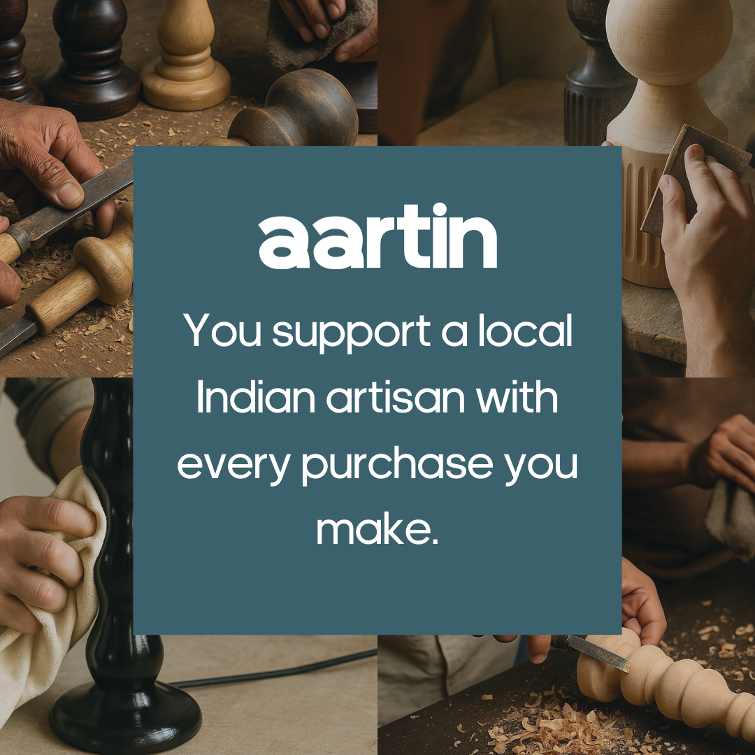 AARTIN JUNO FLOOR LAMP IN WOOD WITH DARK NATURAL WOOD FINISH (BASE ONLY)