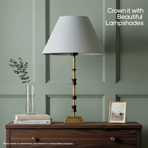 AARTIN LILY TABLE LAMP IN ANTIQUE BRASS & MATTE BLACK (BASE ONLY)