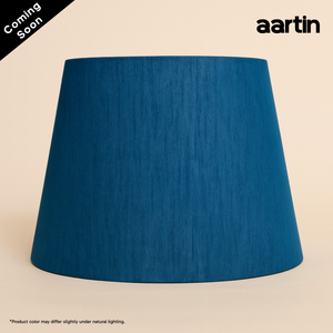 AARTIN STRAIGHT EMPIRE ROLLED LAMPSHADE IN BLUE SILK