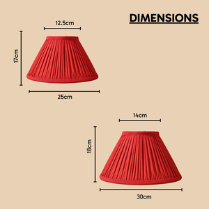 AARTIN EMPIRE GATHERED LAMPSHADE IN RED SILK