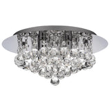 Searchlight Hanna Chrome 4 Light Semi Flush Crystal Balls