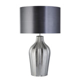 Cheriton 1Lt Table Lamp Smoked w/ Grey Drum Shade - Comet Lighting