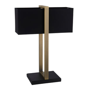 Garonne Table Lamp Antique Brass w/ Black Shade - Comet Lighting