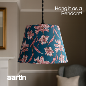 AARTIN 30 CM DUSKY PETALS STRAIGHT EMPIRE ROLLED LAMPSHADE IN COTTON