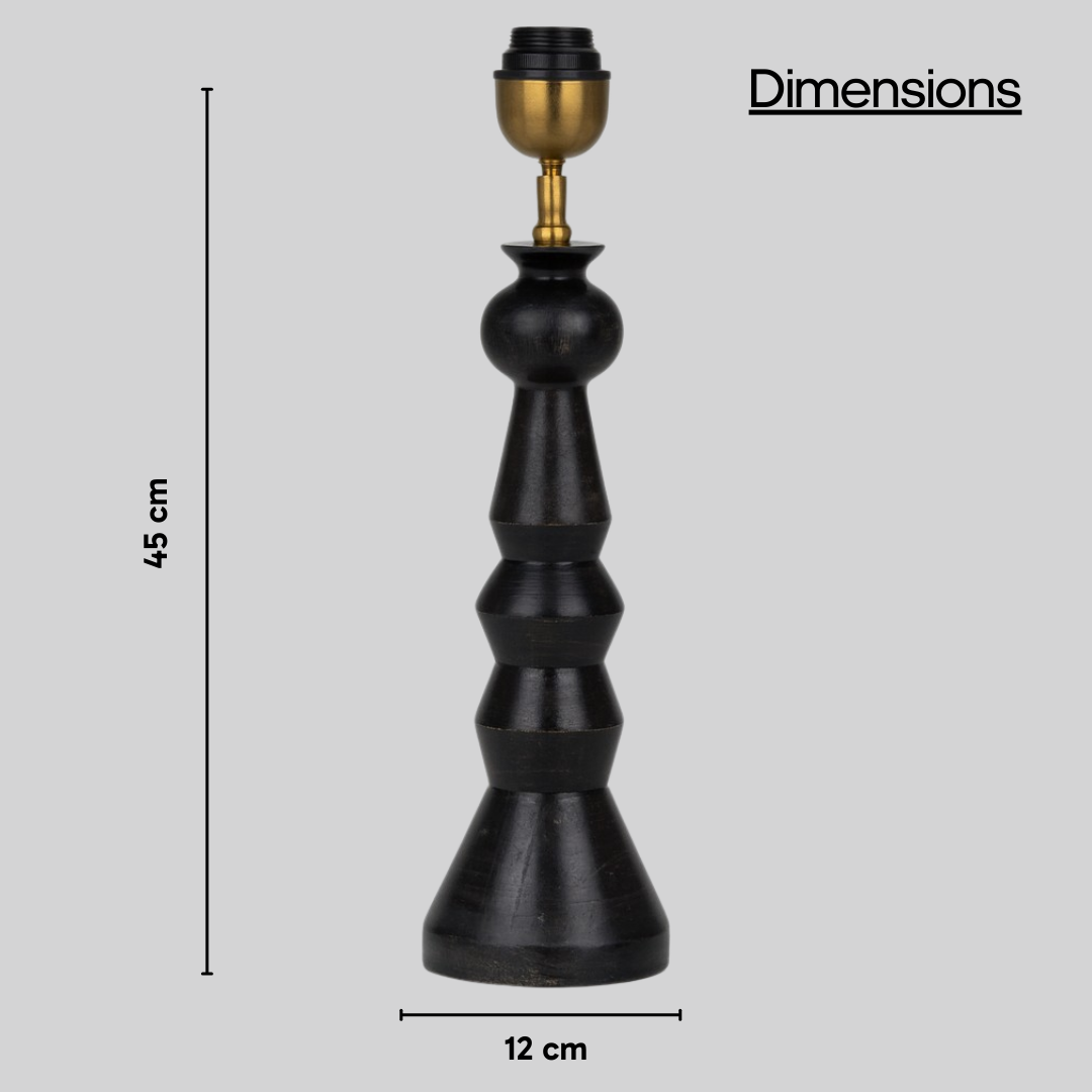 AARTIN FENIX TABLE LAMP IN WOOD WITH EBONY FINISH (BASE ONLY)