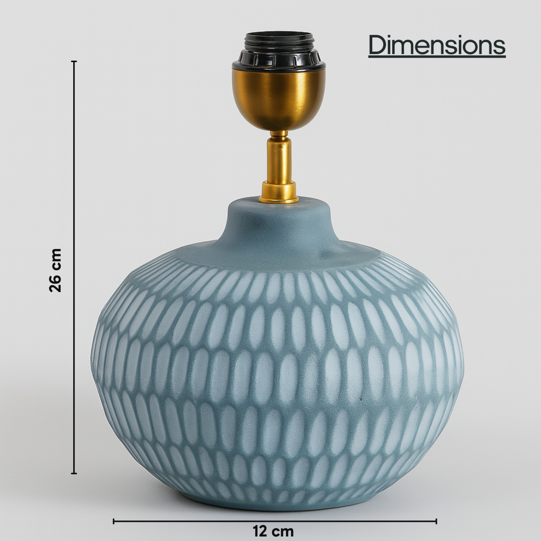 AARTIN YORK TABLE LAMP IN BLUE UNGLAZED CERAMIC (BASE ONLY)