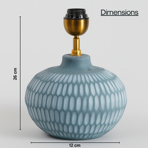 AARTIN YORK TABLE LAMP IN BLUE UNGLAZED CERAMIC (BASE ONLY)